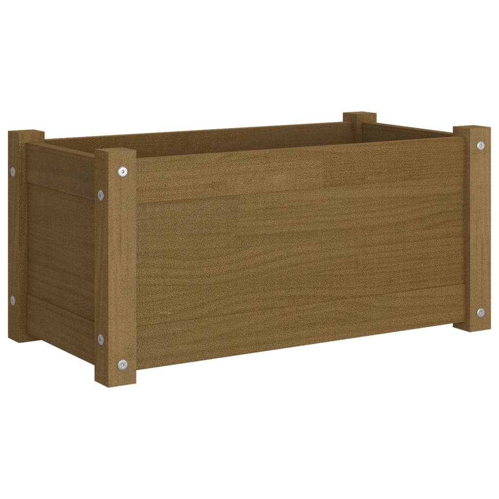 Plantenbak 60X31X31 Cm Massief Grenenhout Honingbruin