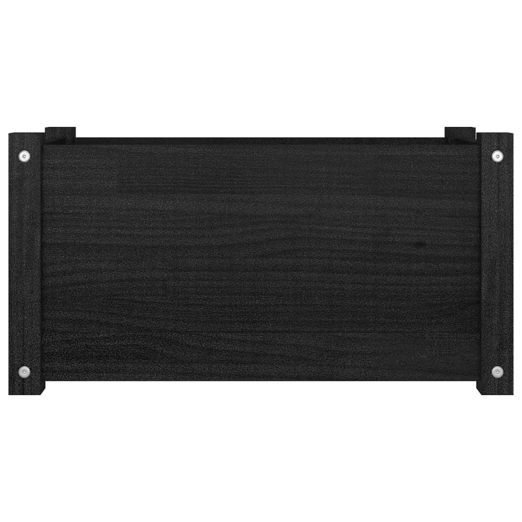 Plantenbak 60X31X31 Cm Massief Grenenhout Zwart