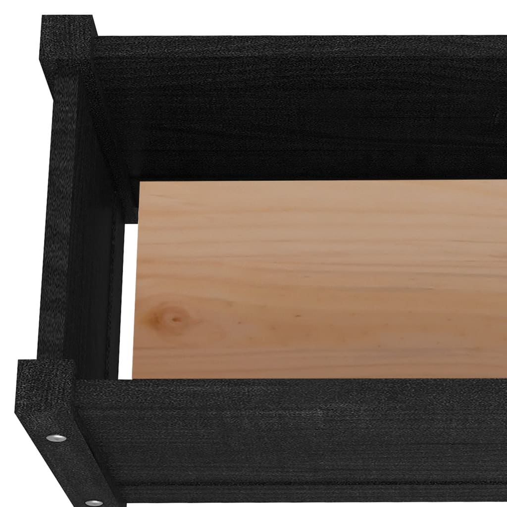 Plantenbak 60X31X31 Cm Massief Grenenhout Zwart
