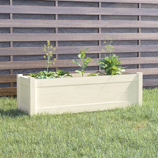 Plantenbak 100X31X31 Cm Massief Grenenhout Wit