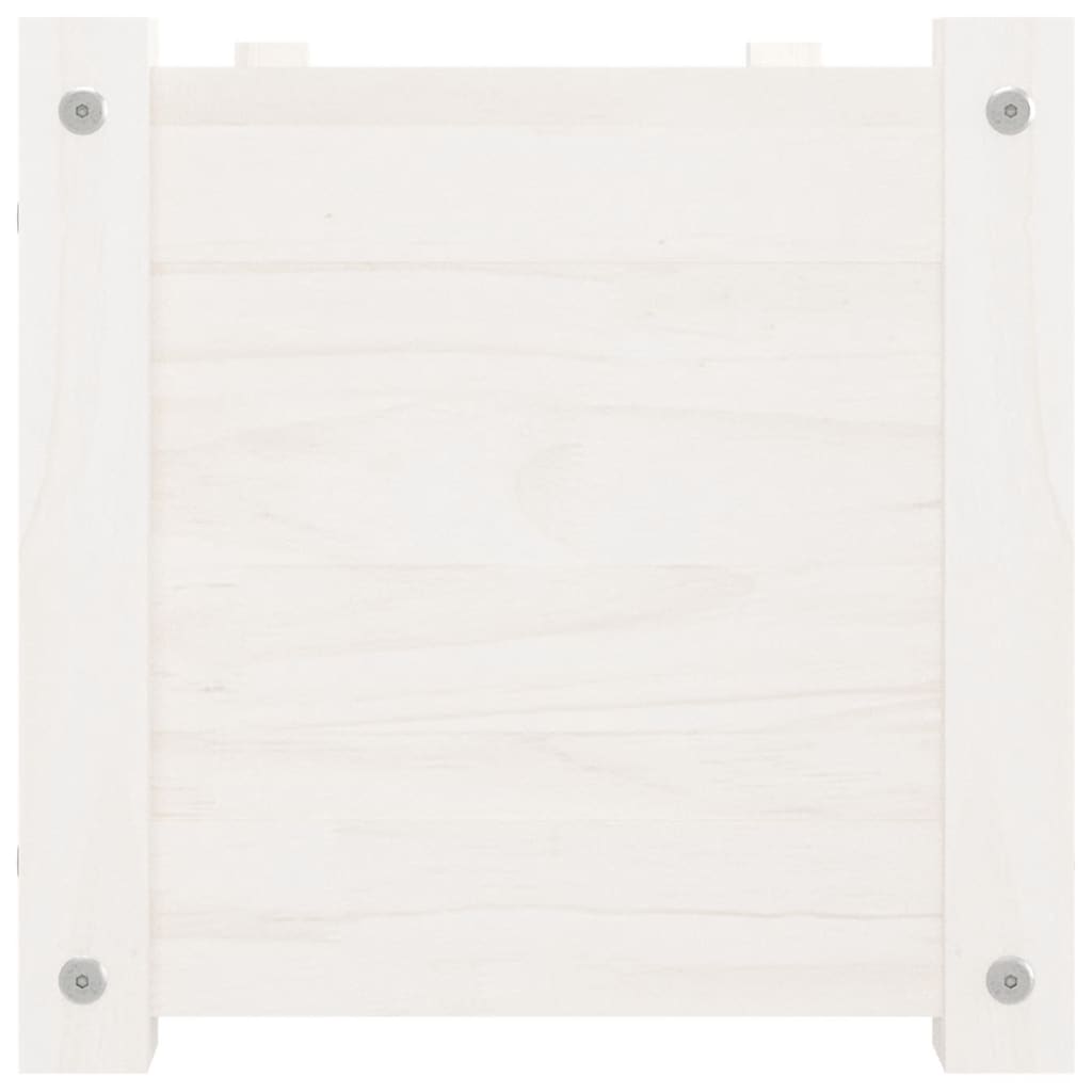 Plantenbakken 2 St 100X31X31 Cm Massief Grenenhout Wit