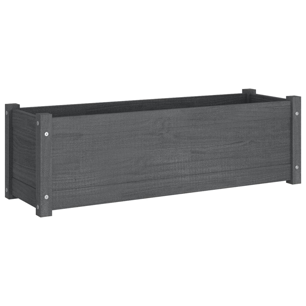 Plantenbak 100X31X31 Cm Massief Grenenhout Grijs