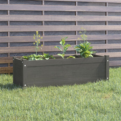 Plantenbak 100X31X31 Cm Massief Grenenhout Grijs