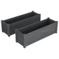 Plantenbakken 2 St 100X31X31 Cm Massief Grenenhout Grijs