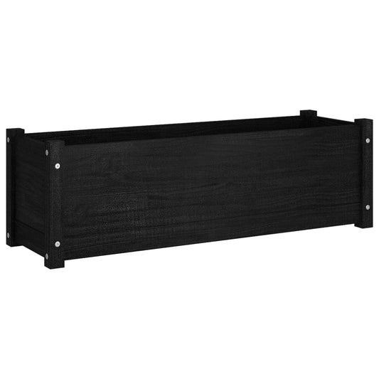 Plantenbak 100X31X31 Cm Massief Grenenhout Zwart