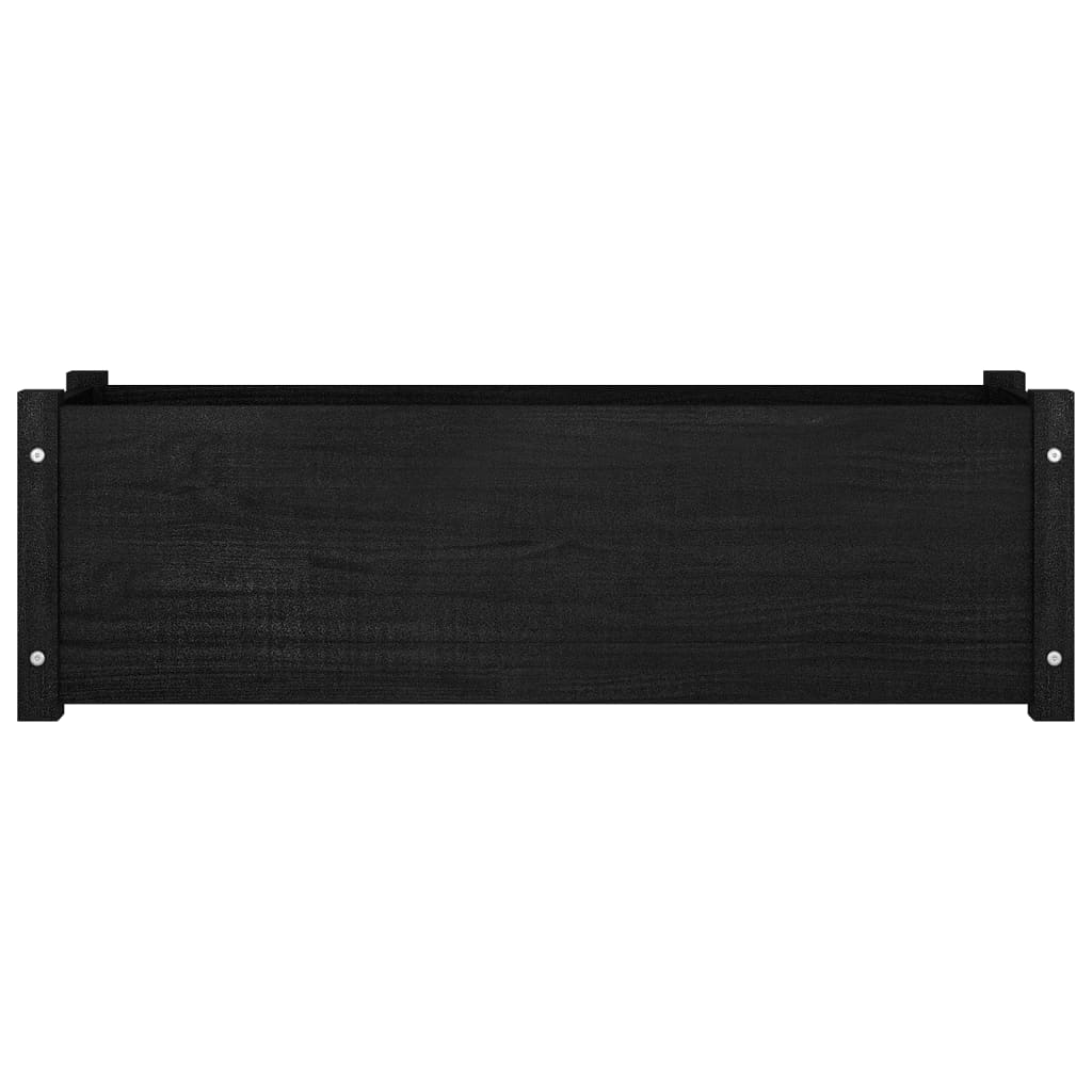 Plantenbakken 2 St 100X31X31 Cm Massief Grenenhout Zwart