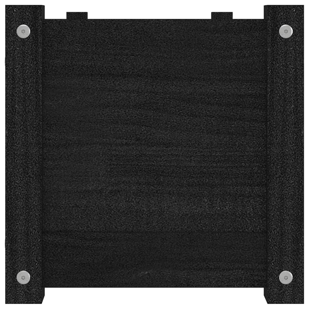 Plantenbakken 2 St 100X31X31 Cm Massief Grenenhout Zwart