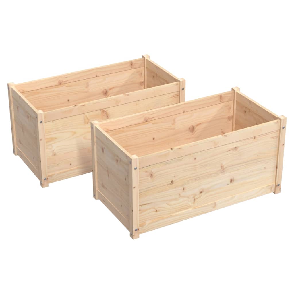 Plantenbakken 2 St 100X50X50 Cm Massief Grenenhout