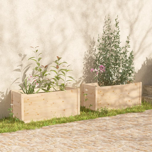 Plantenbakken 2 St 100X50X50 Cm Massief Grenenhout