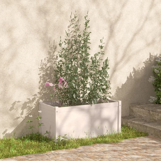 Plantenbak 100X50X50 Cm Massief Grenenhout Wit