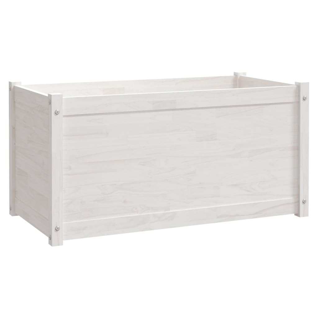 Plantenbakken 2 St 100X50X50 Cm Massief Grenenhout Wit