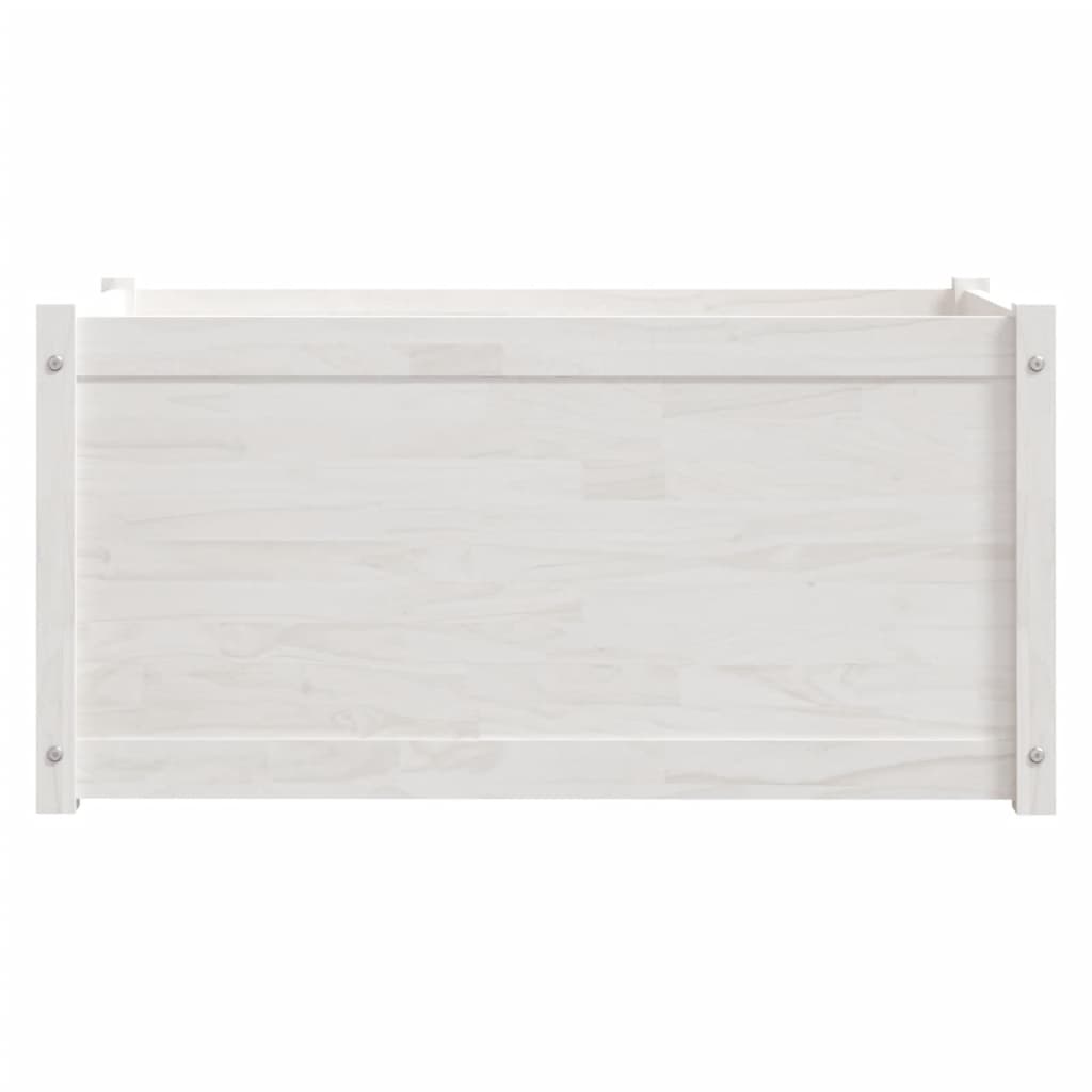 Plantenbakken 2 St 100X50X50 Cm Massief Grenenhout Wit