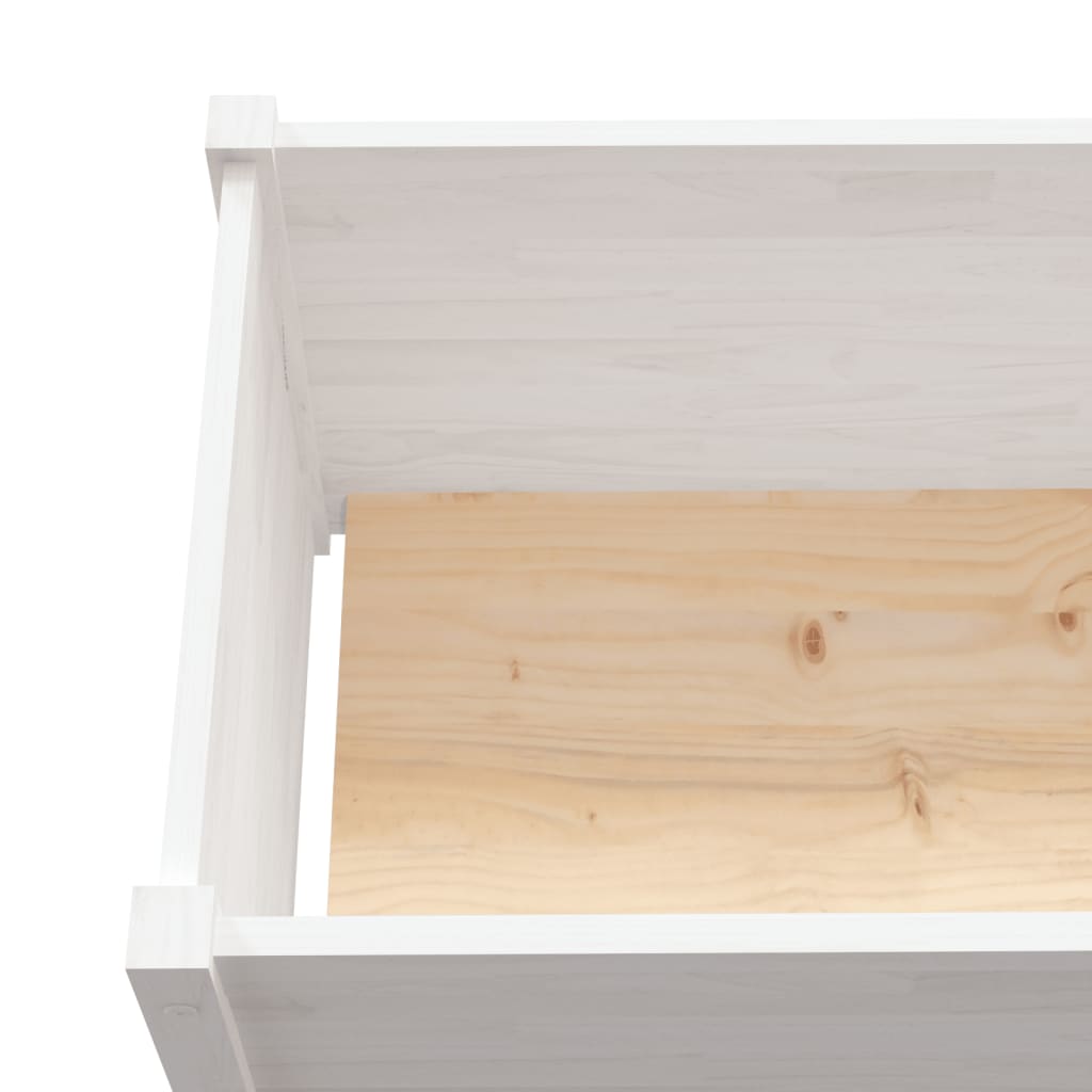 Plantenbakken 2 St 100X50X50 Cm Massief Grenenhout Wit