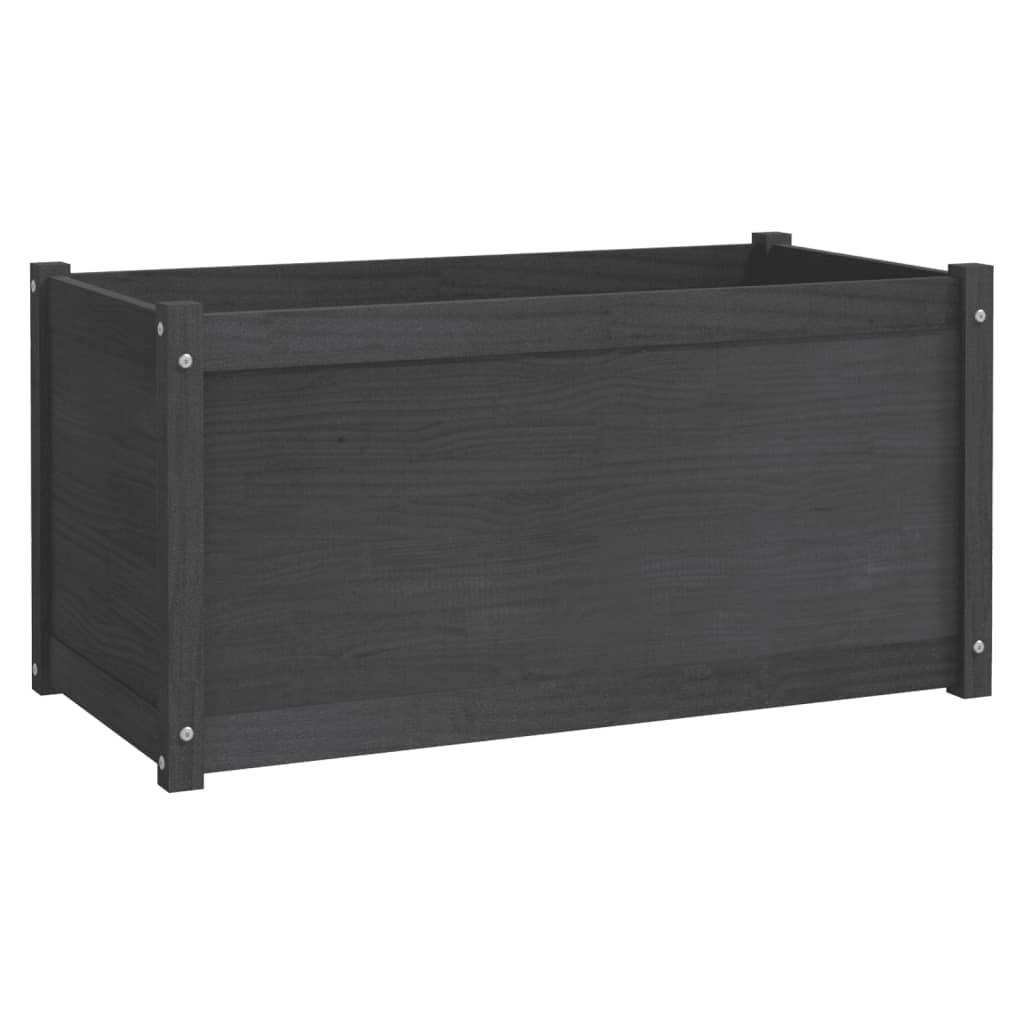 Plantenbak 100X50X50 Cm Massief Grenenhout Grijs