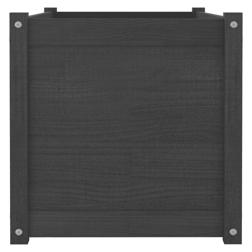 Plantenbak 100X50X50 Cm Massief Grenenhout Grijs