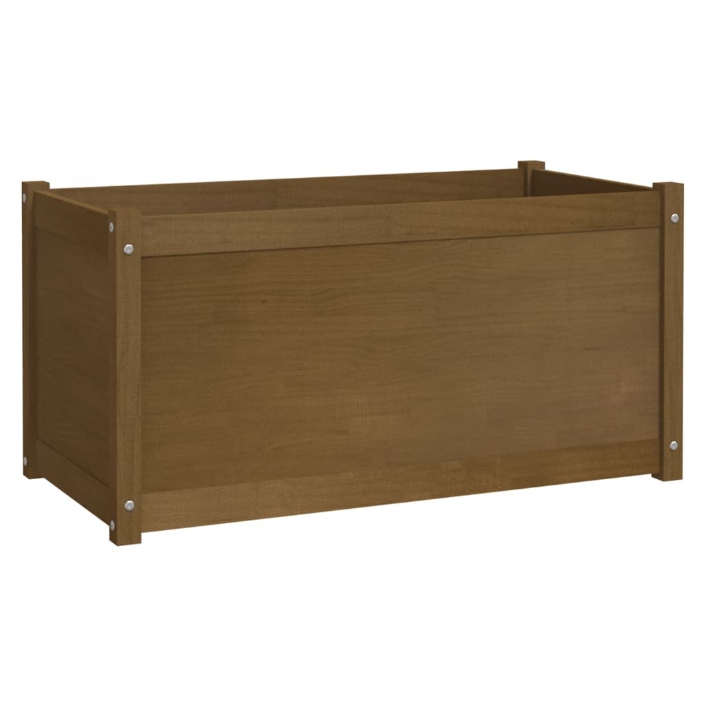 Plantenbak 100X50X50 Cm Massief Grenenhout Honingbruin