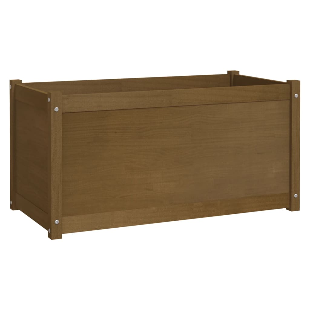 Plantenbakken 2 St 100X50X50 Cm Massief Grenenhout Honingbruin