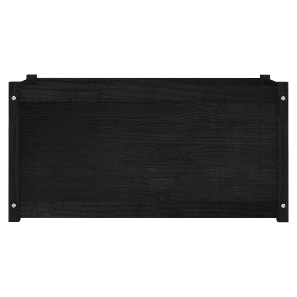 Plantenbak 100X50X50 Cm Massief Grenenhout Zwart