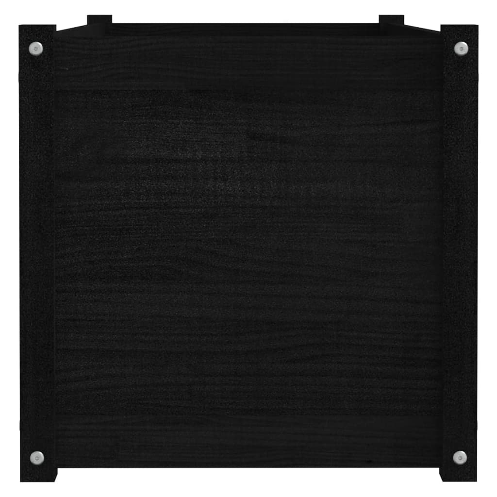 Plantenbak 100X50X50 Cm Massief Grenenhout Zwart
