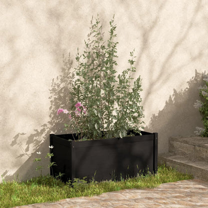 Plantenbak 100X50X50 Cm Massief Grenenhout Zwart