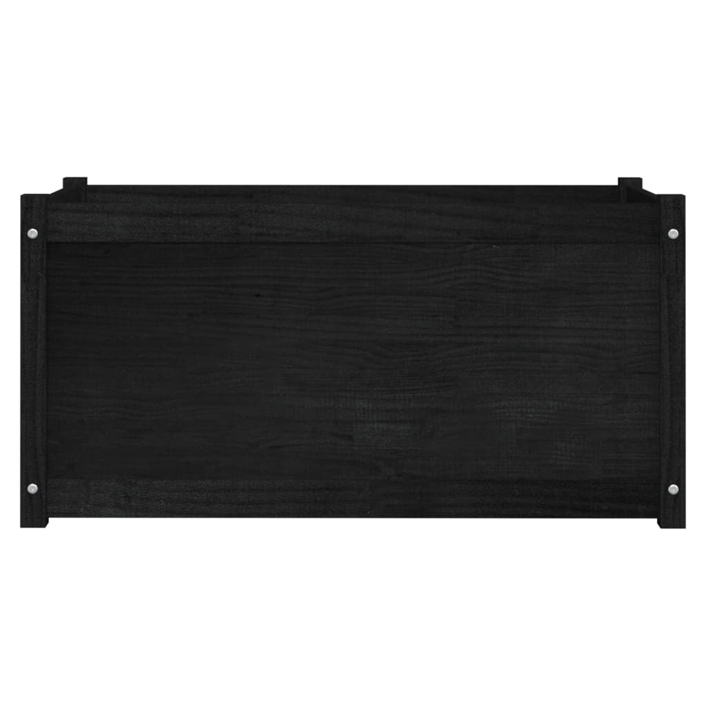 Plantenbakken 2 St 100X50X50 Cm Massief Grenenhout Zwart
