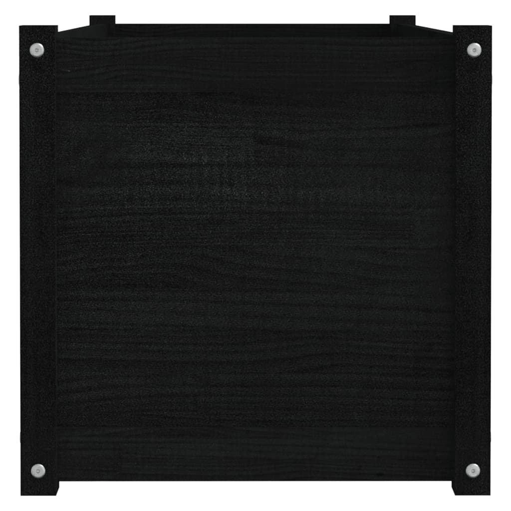 Plantenbakken 2 St 100X50X50 Cm Massief Grenenhout Zwart