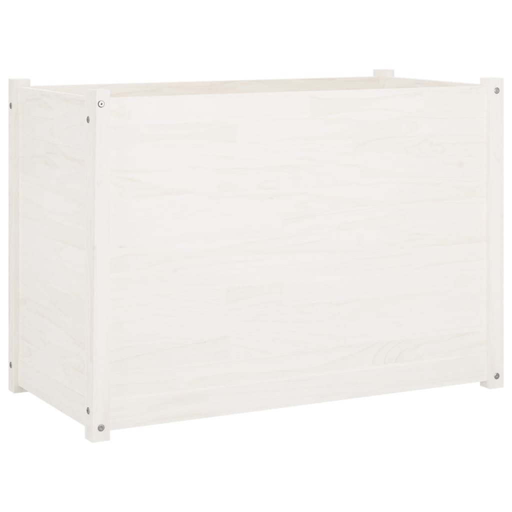 Plantenbak 100X50X70 Cm Massief Grenenhout Wit