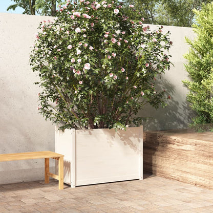 Plantenbak 100X50X70 Cm Massief Grenenhout Wit