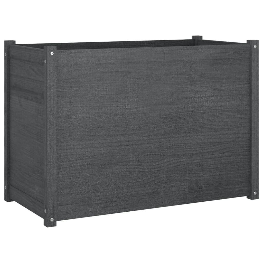 Plantenbak 100X50X70 Cm Massief Grenenhout Grijs