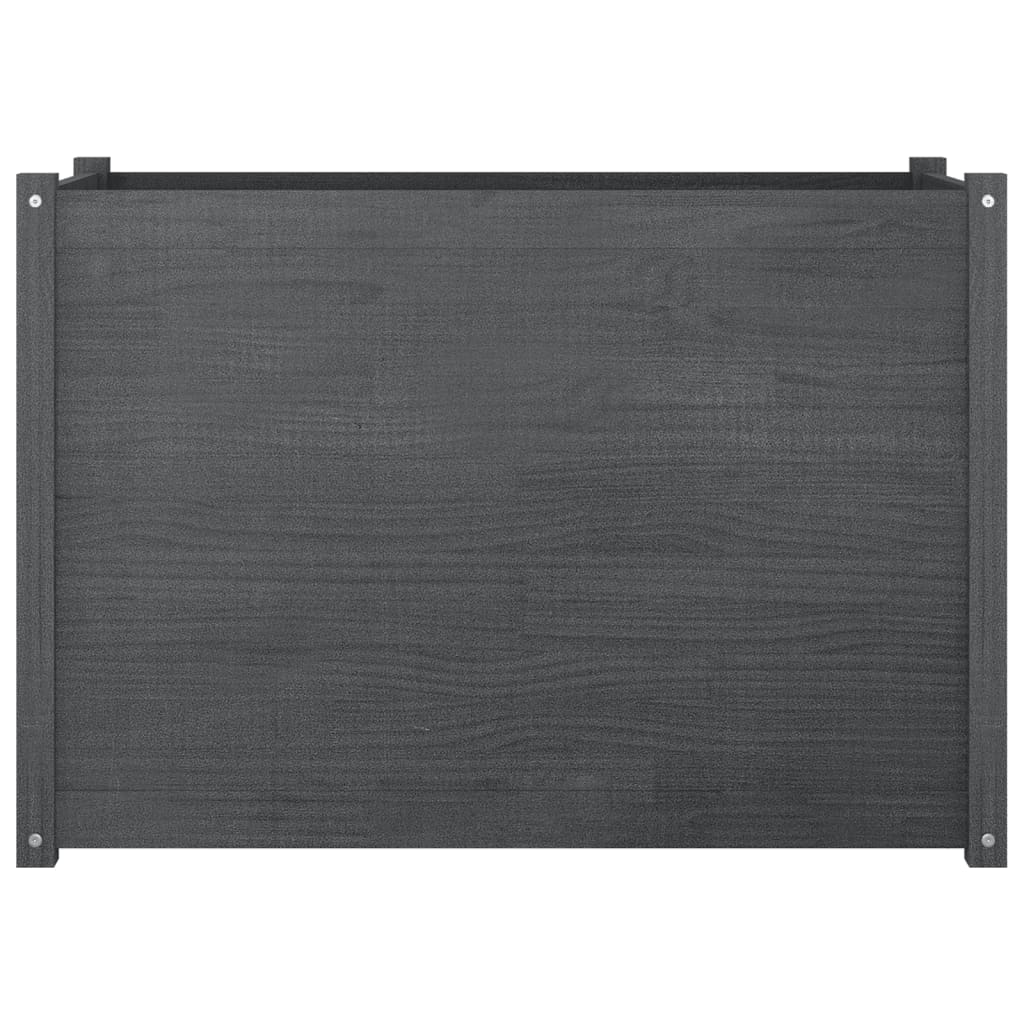 Plantenbak 100X50X70 Cm Massief Grenenhout Grijs