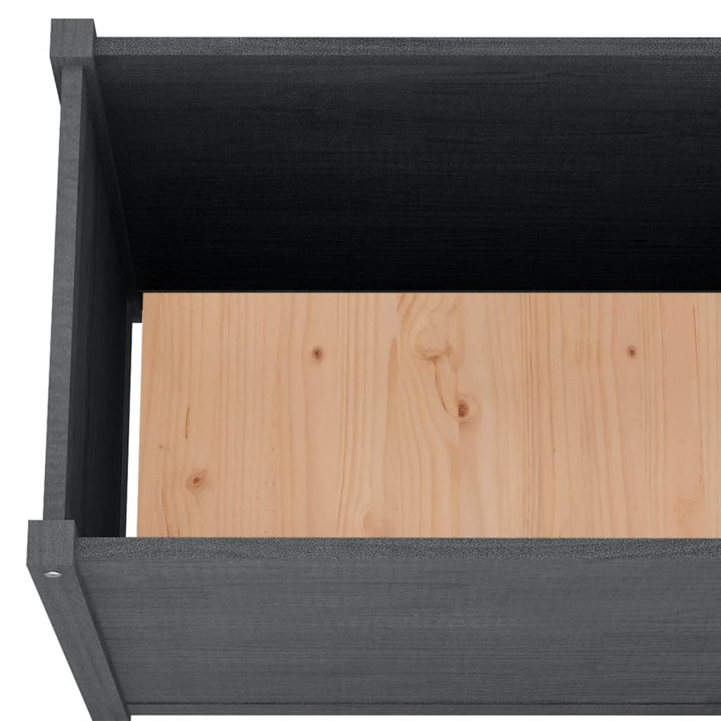 Plantenbak 100X50X70 Cm Massief Grenenhout Grijs