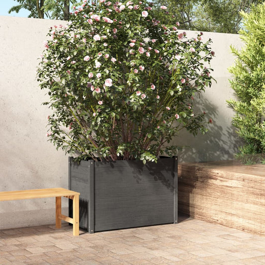 Plantenbak 100X50X70 Cm Massief Grenenhout Grijs