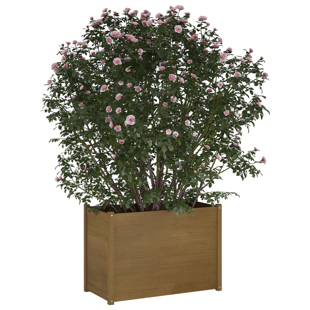Plantenbak 100X50X70 Cm Massief Grenenhout Honingbruin