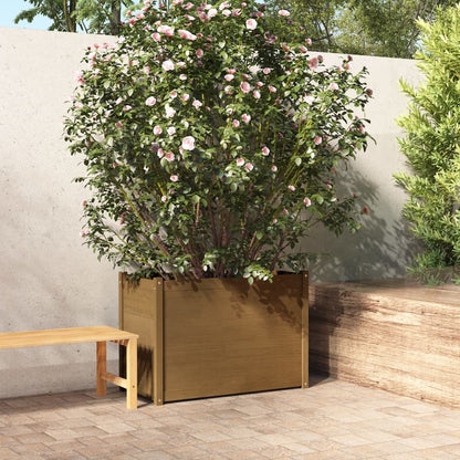 Plantenbak 100X50X70 Cm Massief Grenenhout Honingbruin