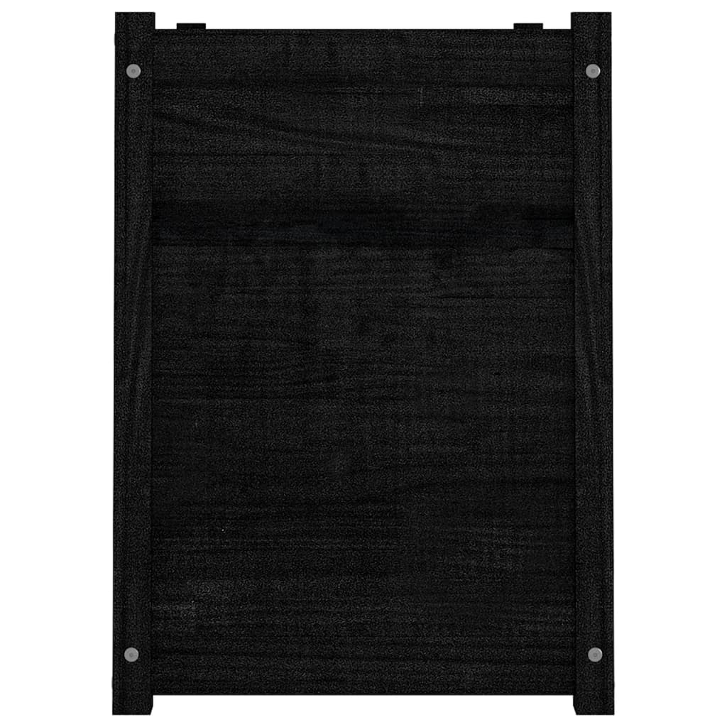 Plantenbak 100X50X70 Cm Massief Grenenhout Zwart