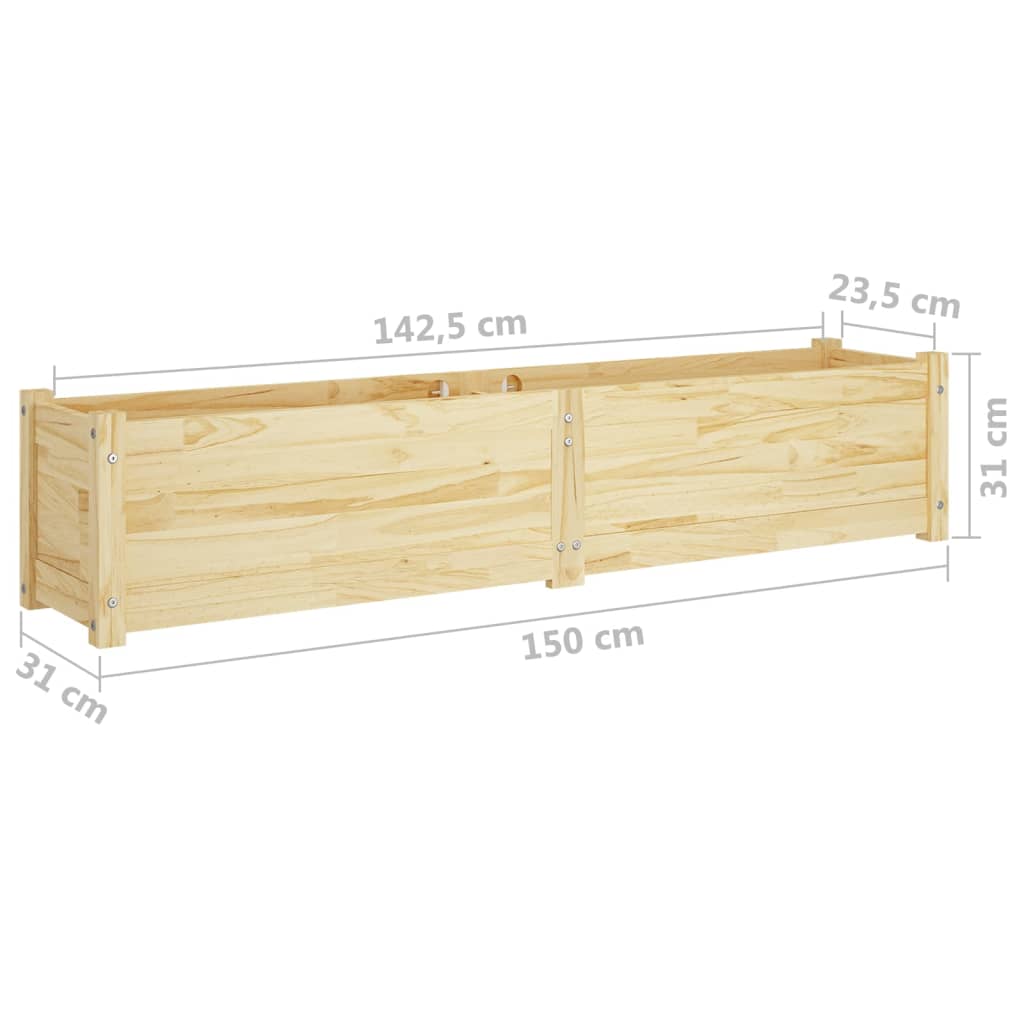 Plantenbakken Verhoogd 2 St 150X31X31 Cm Massief Grenenhout