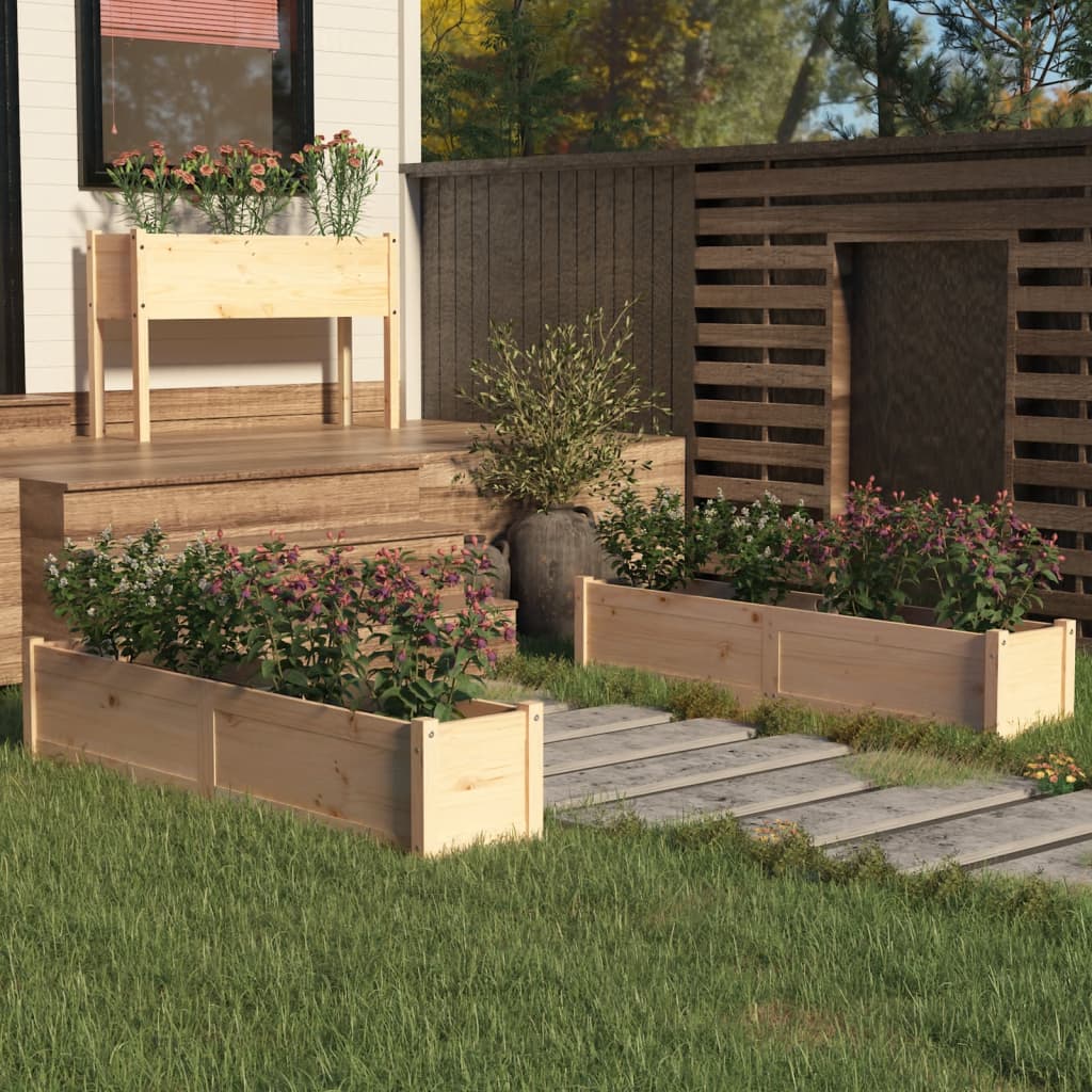 Plantenbakken Verhoogd 2 St 150X31X31 Cm Massief Grenenhout