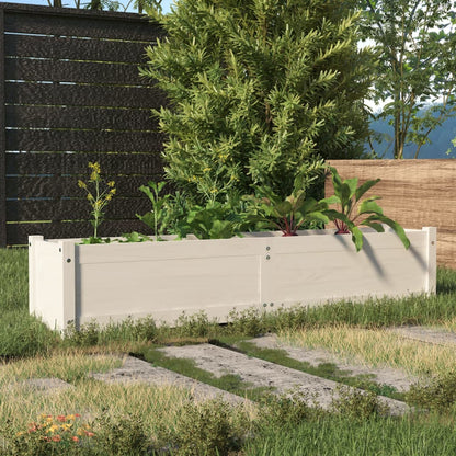 Plantenbak Verhoogd 150X31X31 Cm Massief Grenenhout Wit