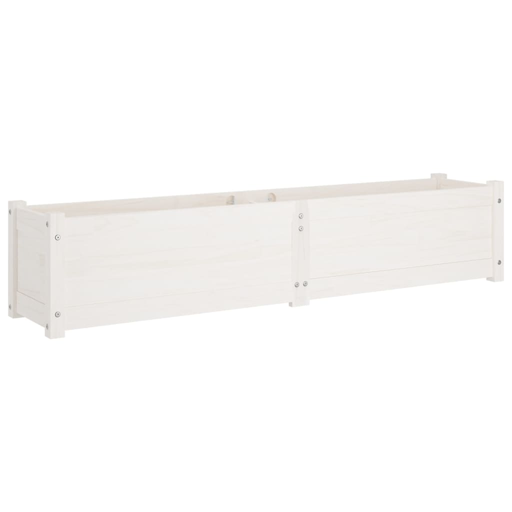 Plantenbakken Verhoogd 2 St 150X31X31 Cm Massief Grenenhout Wit