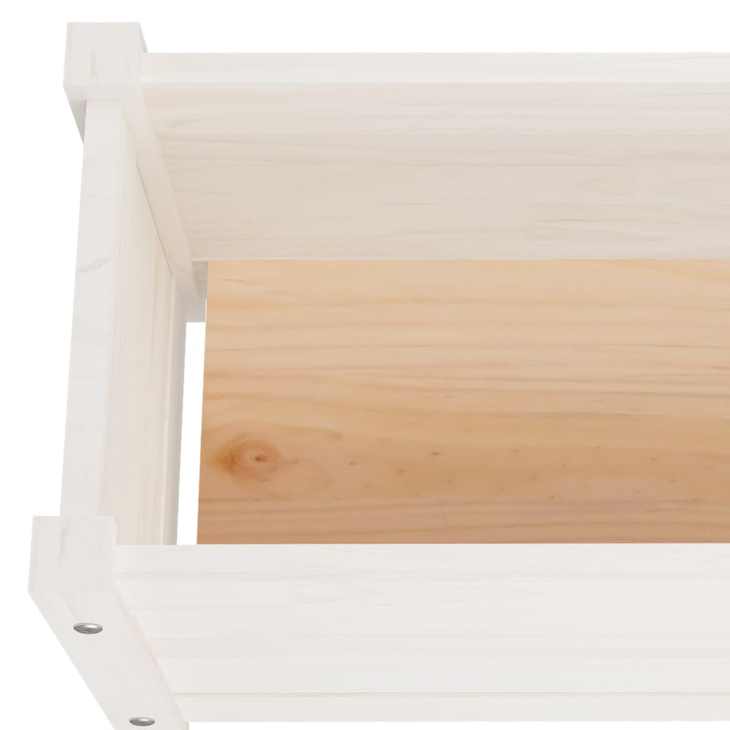 Plantenbakken Verhoogd 2 St 150X31X31 Cm Massief Grenenhout Wit