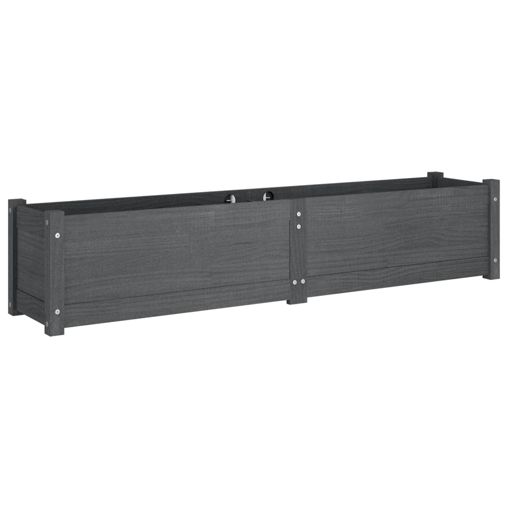 Plantenbak Verhoogd 150X31X31 Cm Massief Grenenhout Grijs