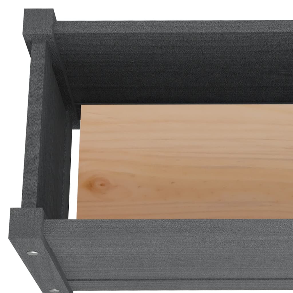 Plantenbak Verhoogd 150X31X31 Cm Massief Grenenhout Grijs
