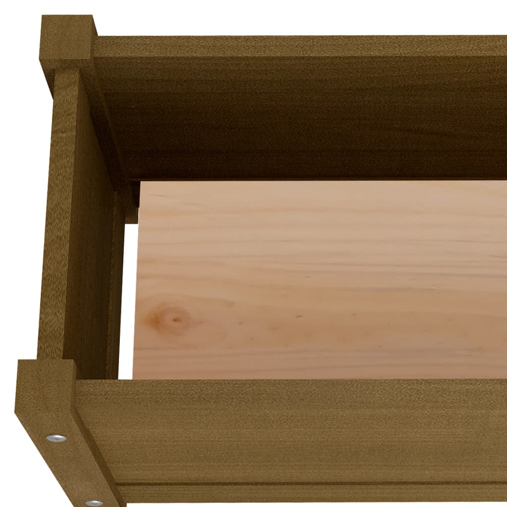 Plantenbak Verhoogd 150X31X31 Cm Massief Grenenhout Honingbruin