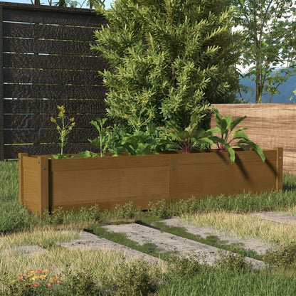 Plantenbak Verhoogd 150X31X31 Cm Massief Grenenhout Honingbruin