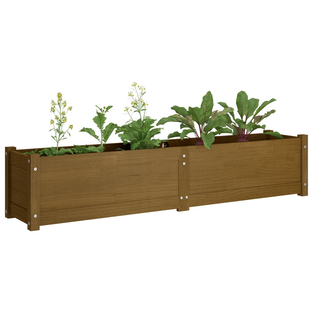 Plantenbakken Verhoogd 2 St 150X31X31 Cm Grenenhout Honingbruin