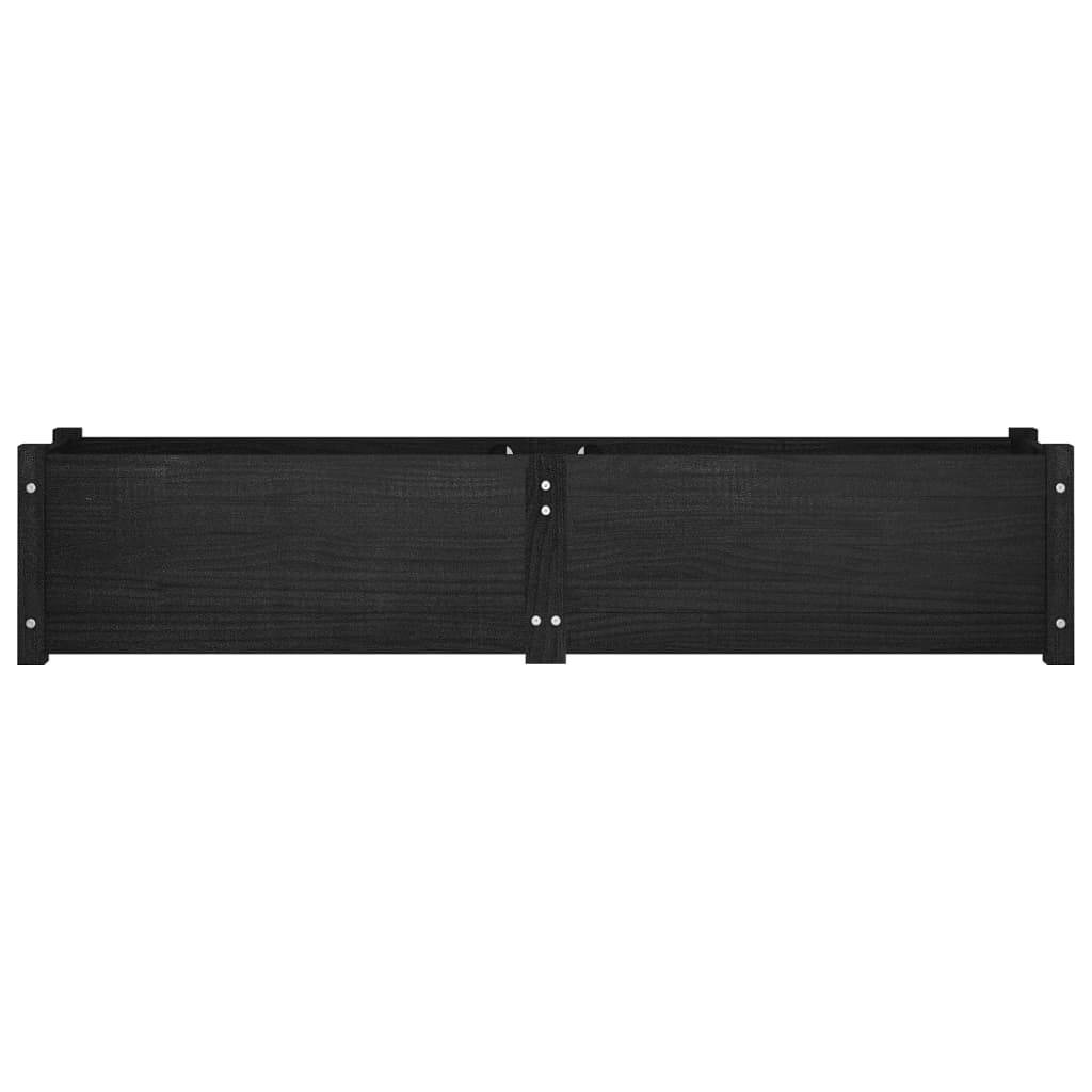Plantenbak Verhoogd 150X31X31 Cm Massief Grenenhout Zwart