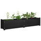 Plantenbak Verhoogd 2 St 150X31X31 Cm Massief Grenenhout Zwart