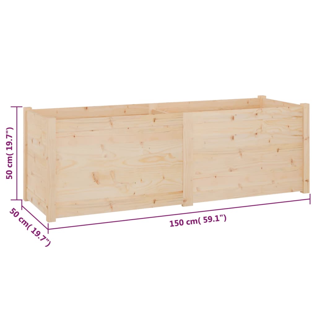 Plantenbak 150X50X50 Cm Massief Grenenhout