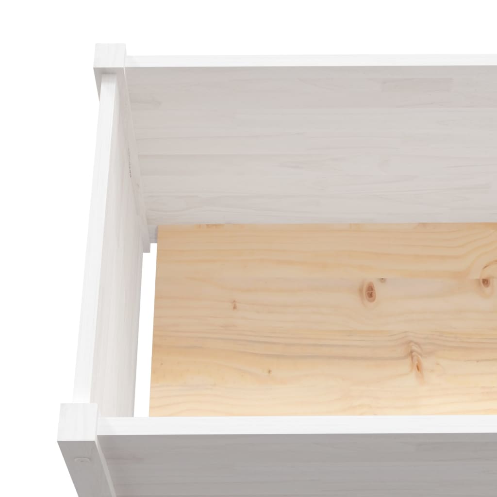 Plantenbak 150X50X50 Cm Massief Grenenhout Wit