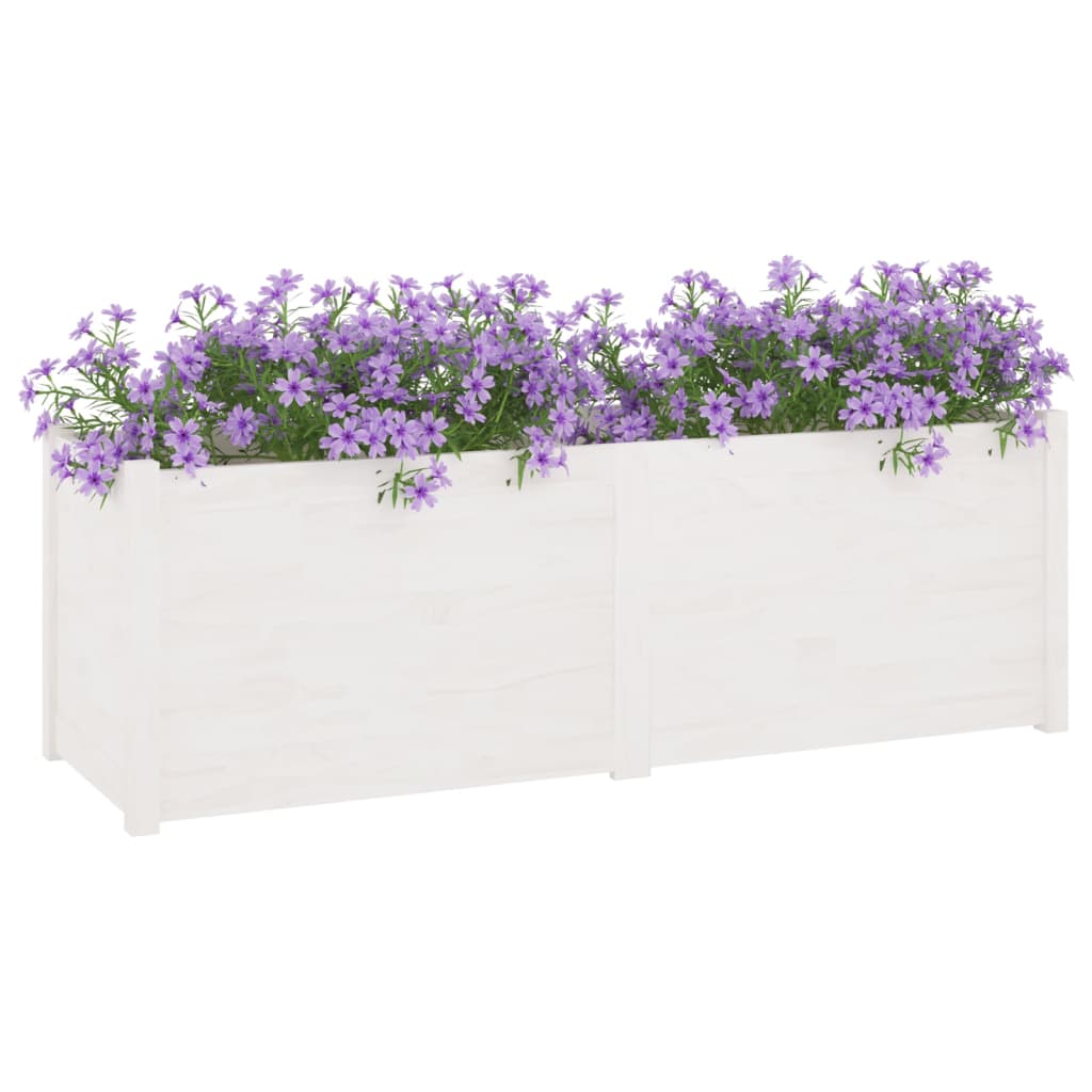 Plantenbak 150X50X50 Cm Massief Grenenhout Wit
